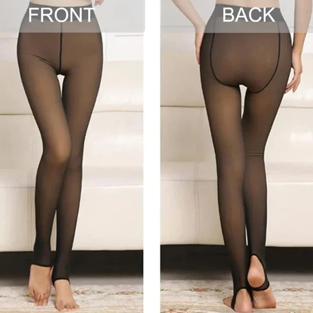 One-Seam Translucent Fleece Lined Tights