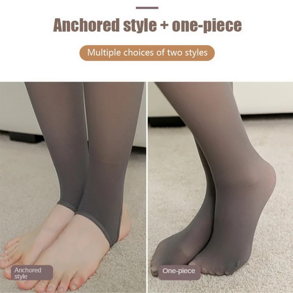 One-Seam Translucent Fleece Lined Tights