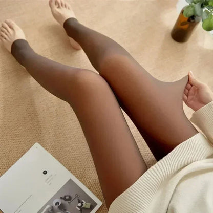 One-Seam Translucent Fleece Lined Tights